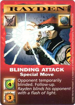 1992 Mortal Kombat Kard Game #NNO Rayden - Blinding Attack Front