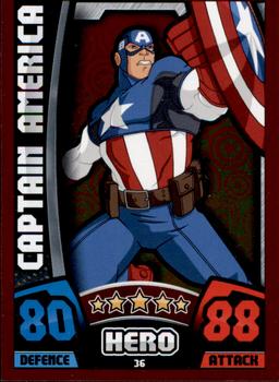 2015 Topps Marvel Avengers Hero Attax #36 Captain America Front