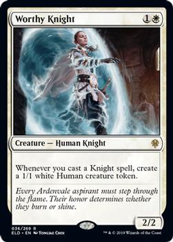 2019 Magic the Gathering Throne of Eldraine #036 Worthy Knight Front