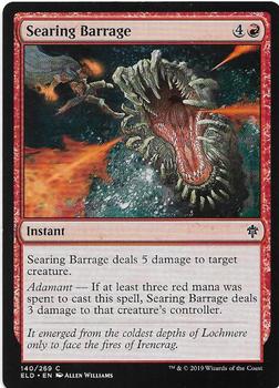 2019 Magic the Gathering Throne of Eldraine #140 Searing Barrage Front