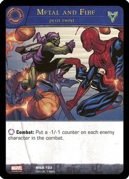 2015 Upper Deck VS System 2PCG: The Marvel Battles #MNB-102 Metal and Fire Front