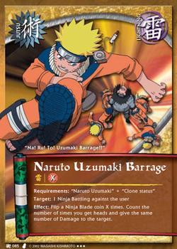 2002 Bandai Naruto: Curse of the Sand #085 Naruto Uzumaki Barrage Front