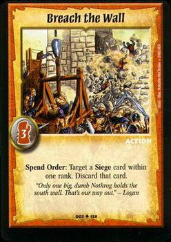 2002 Warlord Saga of the Storm - Siege #003 Breach the Wall Front