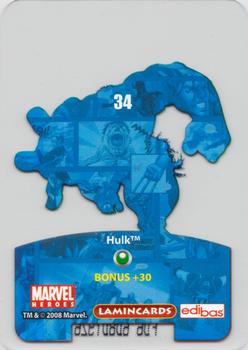 2008 Edibas Lamincards Marvel Heroes #34 Hulk Back
