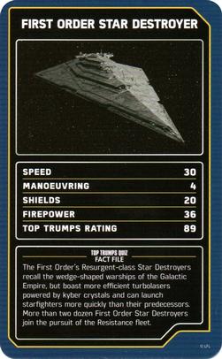 2022 Top Trumps Specials Star Wars Starships #NNO First Order Star Destroyer Front