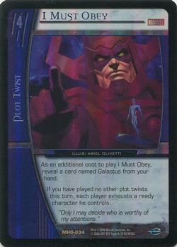 2006 Upper Deck Entertainment Marvel Vs. System Heralds of Galactus - Foil #MHG-034 I Must Obey Front