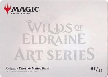 2023 Magic: The Gathering Wilds Of Eldraine - Art Series Gold Stamped Signature #63 Knightly Valor Back