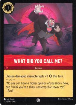 2023 Disney Lorcana TCG: Rise of the Floodborn #132/204 What Did You Call Me? Front