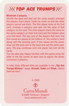 2002 Carta Mundi Top Ace Trumps Tanks #NNO Title Card Back