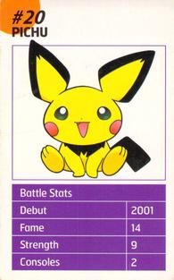 2002 Nintendo Official Magazine Battle Cards #20 Pichu Front