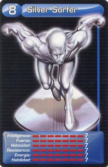 2009 Fournier Marvel Heroes Juego de Naipes (Spain) #8(blue) Silver Surfer Front
