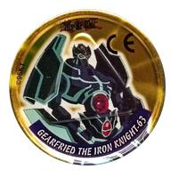 1996 Yu-Gi-Oh! Cheetos Metal Tazo - Duel Tazo #63 Gearfried The Iron Knight / Insect Queen Front