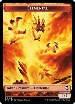 2024 Magic: The Gathering Outlaws of Thunder Junction - Commander Deck Tokens #0004/0014 Bird Illusion // Elemental Back