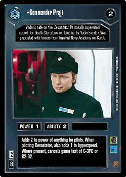 1995 Decipher Star Wars CCG Premiere Limited #NNO Commander Praji Front