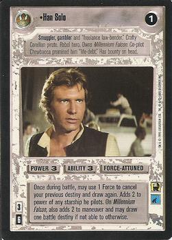 1995 Decipher Star Wars CCG Premiere Limited #NNO Han Solo Front