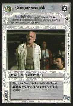 1996 Decipher Star Wars CCG: A New Hope Limited #NNO Commander Evram Lajaie Front