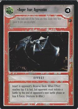 1997 Decipher Star Wars CCG Dagobah Limited #NNO Anger, Fear, Agression Front