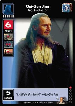 1999 Decipher Young Jedi: Jedi Council #2 Qui-Gon Jinn, Jedi Protector Front