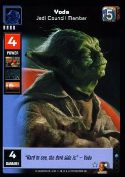 1999 Decipher Young Jedi: Jedi Council #10 Yoda, Jedi Council Member Front