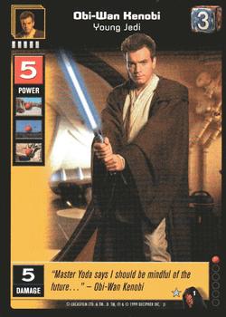 1999 Decipher Young Jedi: Menace of Darth Maul #1 Obi-Wan Kenobi, Young Jedi Front