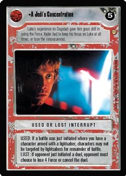 2001 Decipher Star Wars CCG Tatooine Limited #NNO A Jedi's Concentration Front