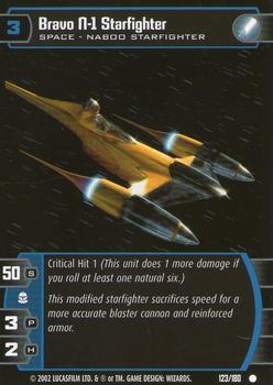 2002 Wizards of the Coast Star Wars: Attack of the Clones TCG #123 Bravo N-1 Starfighter Front