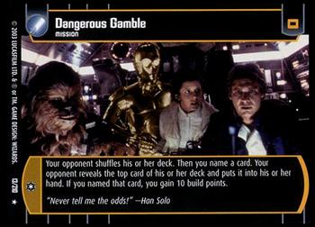 2003 Wizards of the Coast Star Wars The Empire Strikes Back TCG #13 Dangerous Gamble Front