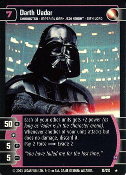 2003 Wizards of the Coast Star Wars The Empire Strikes Back TCG #15 Darth Vader Front