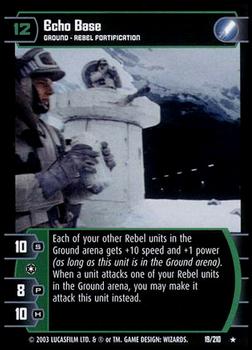 2003 Wizards of the Coast Star Wars The Empire Strikes Back TCG #19 Echo Base Front