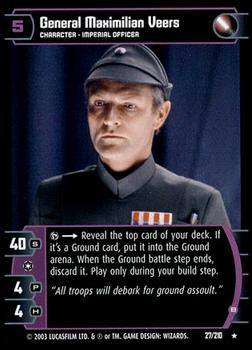 2003 Wizards of the Coast Star Wars The Empire Strikes Back TCG #27 General Maximilian Veers Front