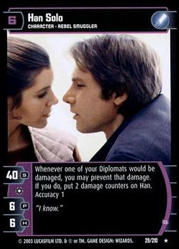 2003 Wizards of the Coast Star Wars The Empire Strikes Back TCG #29 Han Solo Front