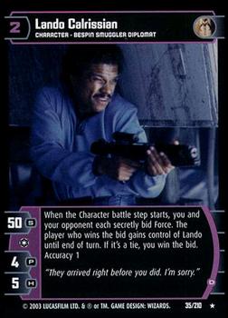 2003 Wizards of the Coast Star Wars The Empire Strikes Back TCG #35 Lando Calrissian Front