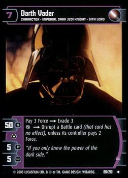 2003 Wizards of the Coast Star Wars The Empire Strikes Back TCG #89 Darth Vader Front