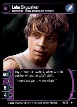 2003 Wizards of the Coast Star Wars The Empire Strikes Back TCG #110 Luke Skywalker Front