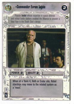 1996 Decipher Star Wars CCG The Empire Strikes Back Introductory Two-Player Game #NNO Commander Evram Lajaie Front
