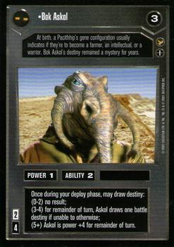 2001 Decipher Star Wars CCG Theed Palace #NNO Bok Askol Front