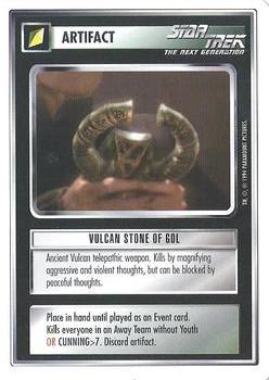1994 Decipher Star Trek Premiere Edition White Border #NNO Vulcan Stone of Gol Front