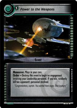 2003 Decipher Star Trek 2nd Edition Energize Expansion #2C56 Power to the Weapons  (Event) Front