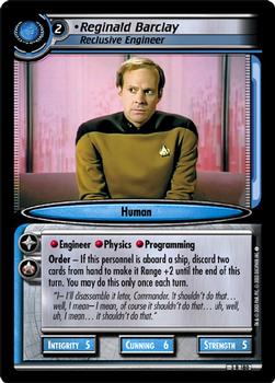 2003 Decipher Star Trek 2nd Edition Call to Arms Expansion #180 Reginald Barclay, Reclusive Engineer Front