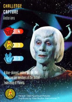 1996 Fleer/SkyBox Star Trek The Card Game #NNO Andorians - Challenge - Capture Front