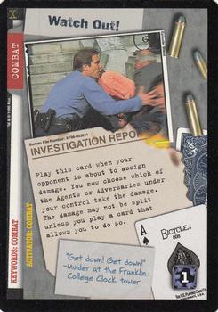 1996 US Playing Card Co. The X Files CCG #030 Watch Out! Front
