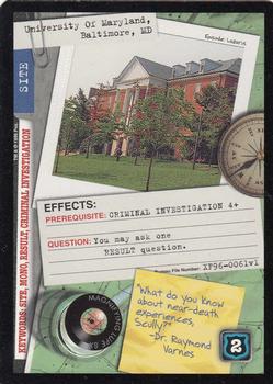 1996 US Playing Card Co. The X Files CCG #061 University Of Maryland, Baltimore, MD Front