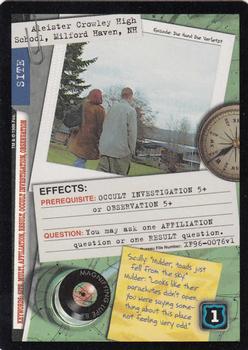 1996 US Playing Card Co. The X Files CCG #076 Aleister Crowley High School, Milfor Front