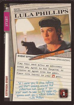 1996 US Playing Card Co. The X Files CCG #274 Lula Phillips Front