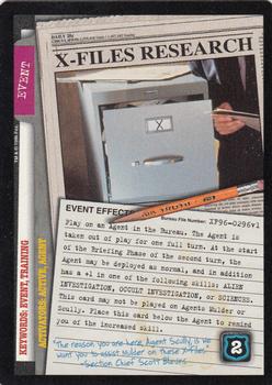 1996 US Playing Card Co. The X Files CCG #296 X-Files Research Front