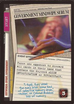 1996 US Playing Card Co. The X Files CCG #299 Government Mindwipe Serum Front