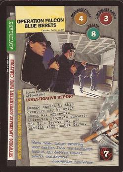 1996 US Playing Card Co. The X Files CCG #349 Operation Falcon Blue Berets Front