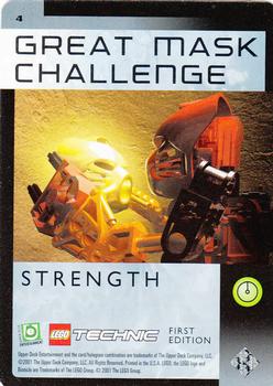 2001 Upper Deck Bionicle Quest for the Masks (First Edition) #4 Great Mask Challenge : Strength Front