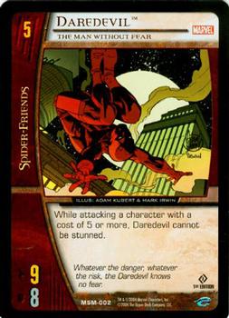 2004 Upper Deck Entertainment Marvel Vs. System Web of Spider-Man #MSM-002 Daredevil: The Man Without Fear (Adam Kubert & Mark Irwin) Front