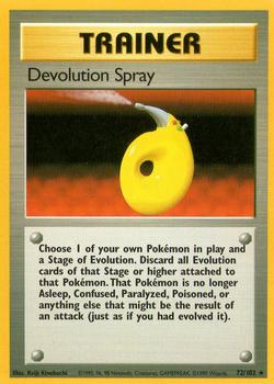 1999 Pokemon Base Set #72/102 Devolution Spray Front